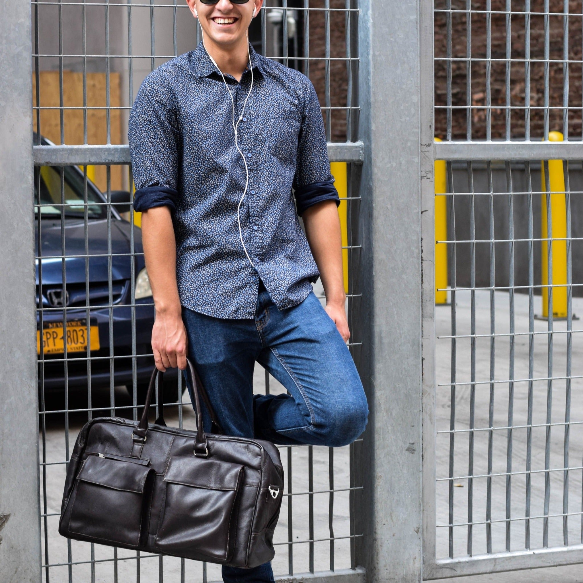 Prime Time Leather Duffel Bag - Image 7