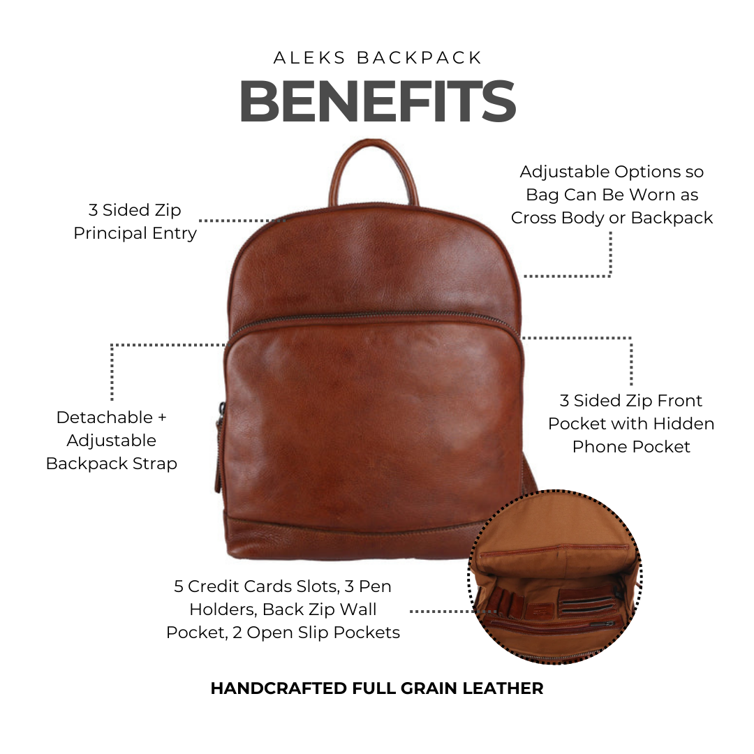 Aleks Leather Backpack - Image 3