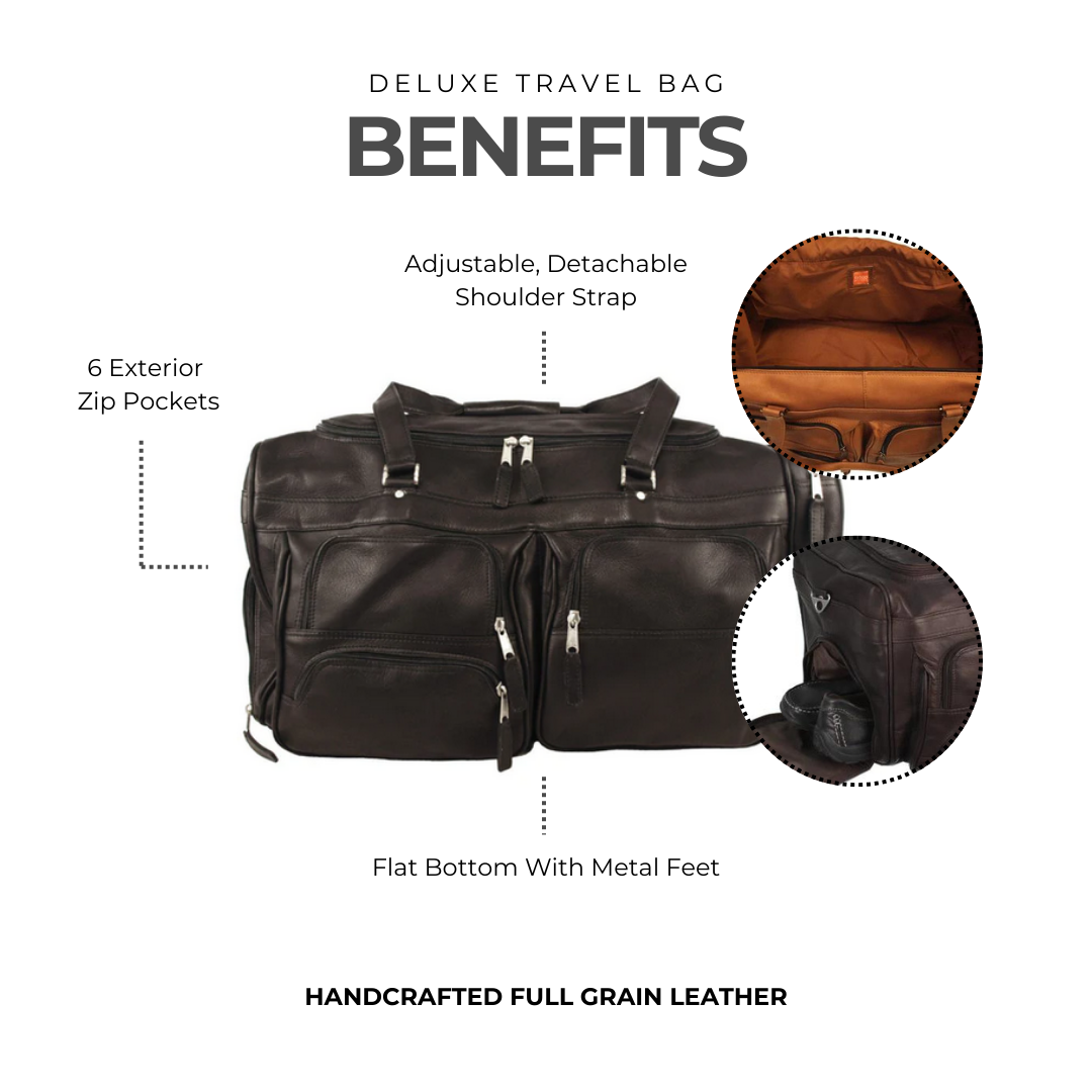 Deluxe Leather Travel Bag - Image 3