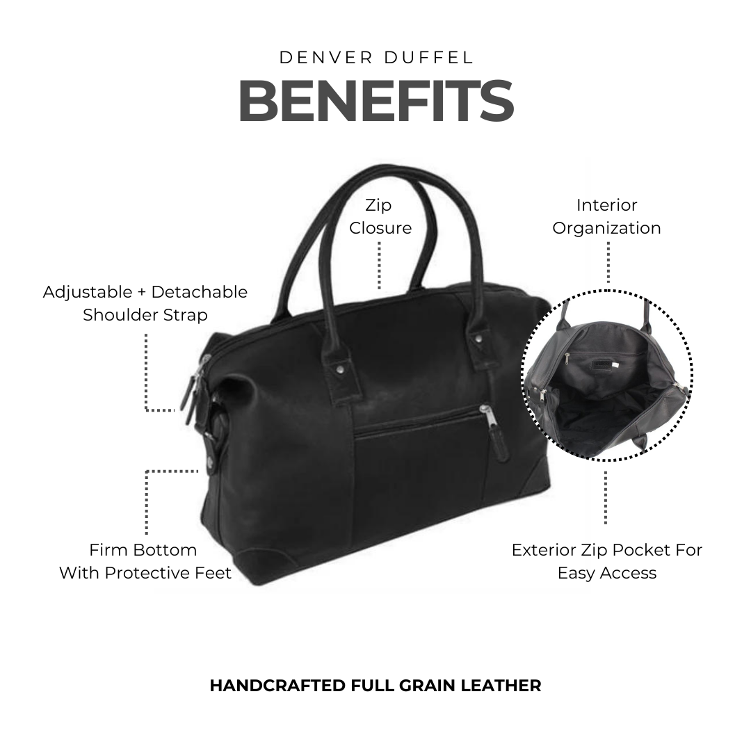 Denver Leather Duffel Bag - Image 5