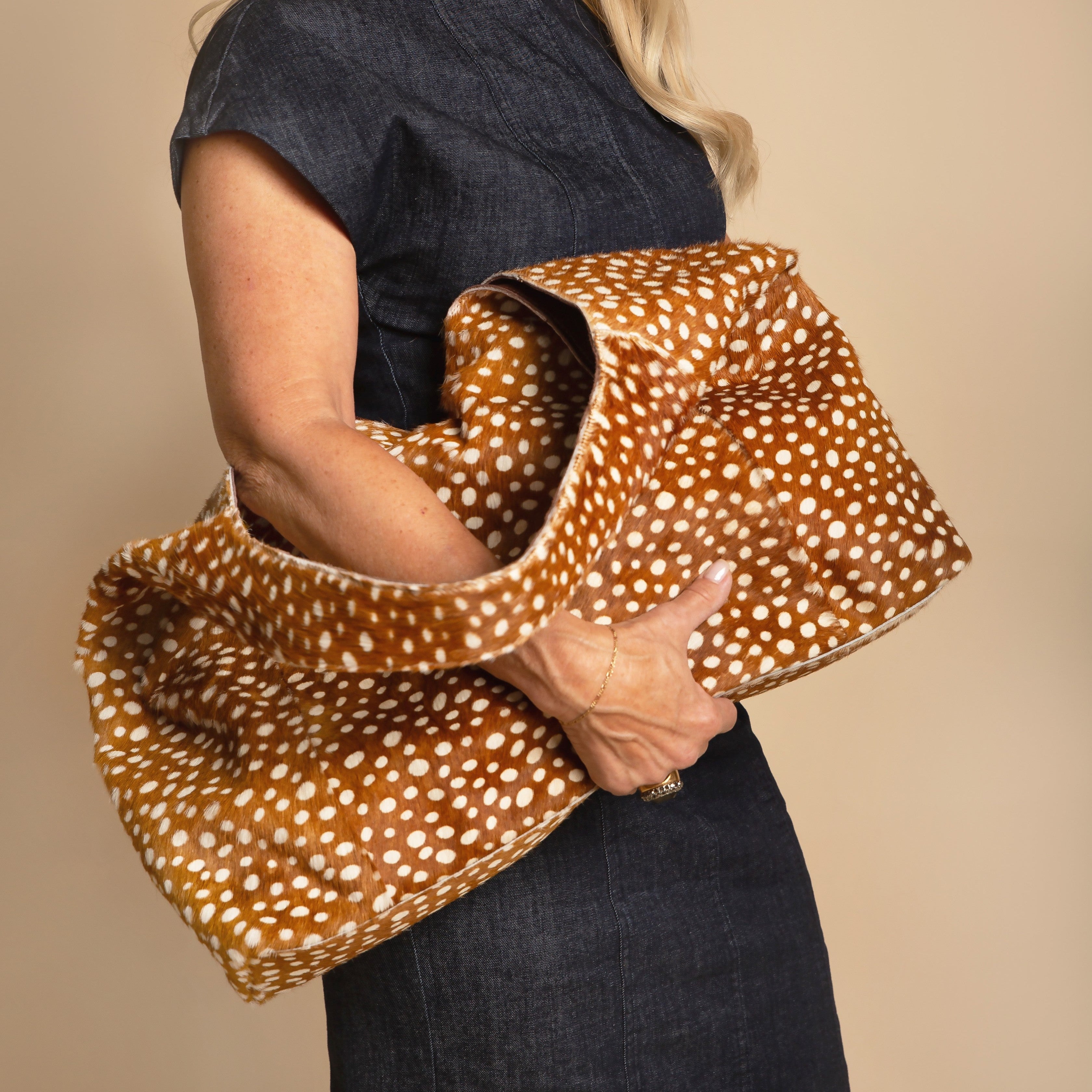 Lindsey Hair On Leather Tote Bag - Image 4