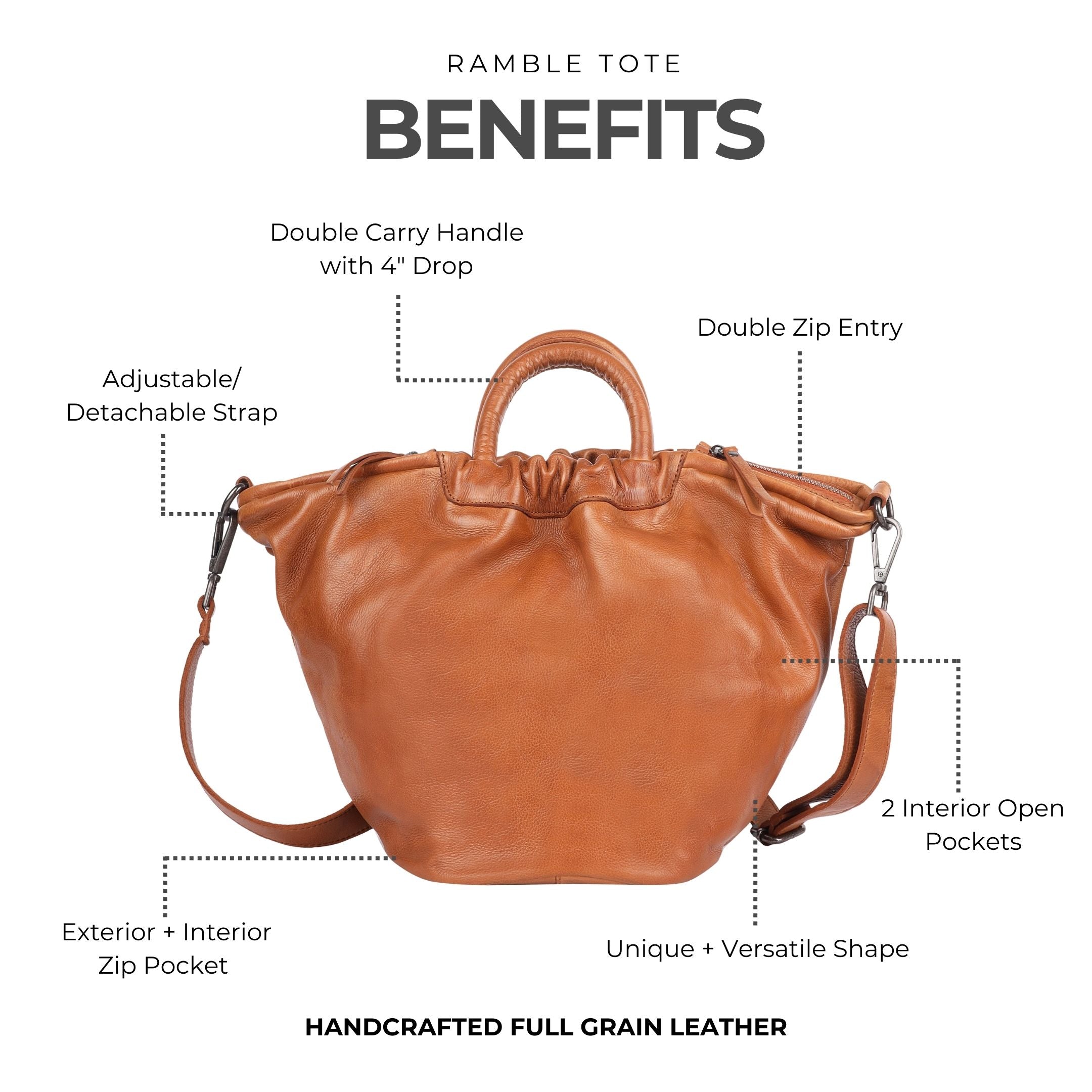Ramble Leather Tote Bag - Image 2